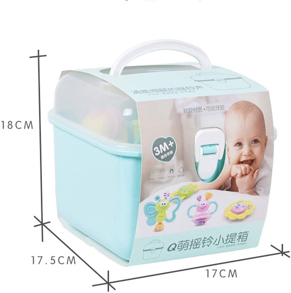 Set Of 10 Baby Teether Rattles With Storage Box For Infants, Newborn, Toddlers & Babies, Shaker, Grab, Spin Rattle Toy Set Set Of 10 Baby Teether Rattles With Storage Box For Infants, Newborn, Toddlers & Babies, Shaker, Grab, Spin Rattle Toy Set